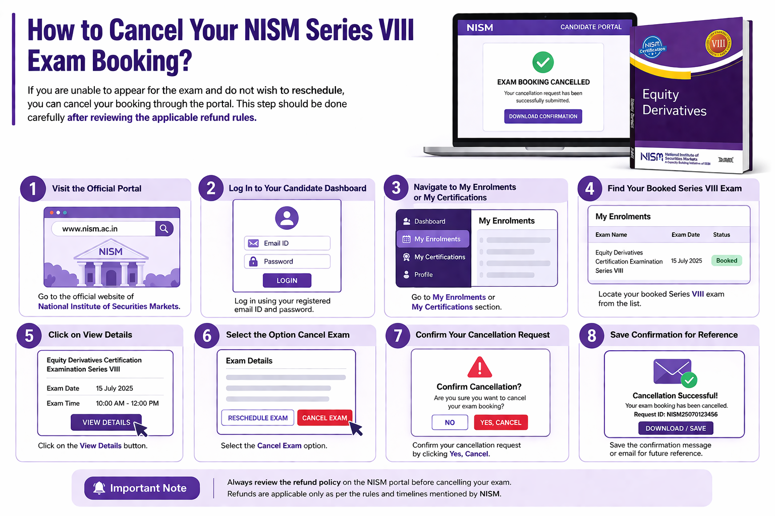 Cancel Your NISM Series VIII Exam Slot Infographic